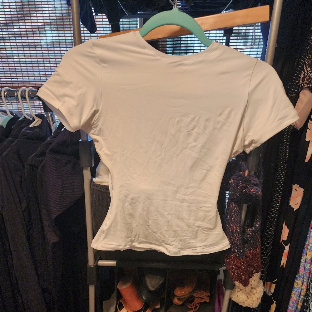 White athletic shirt